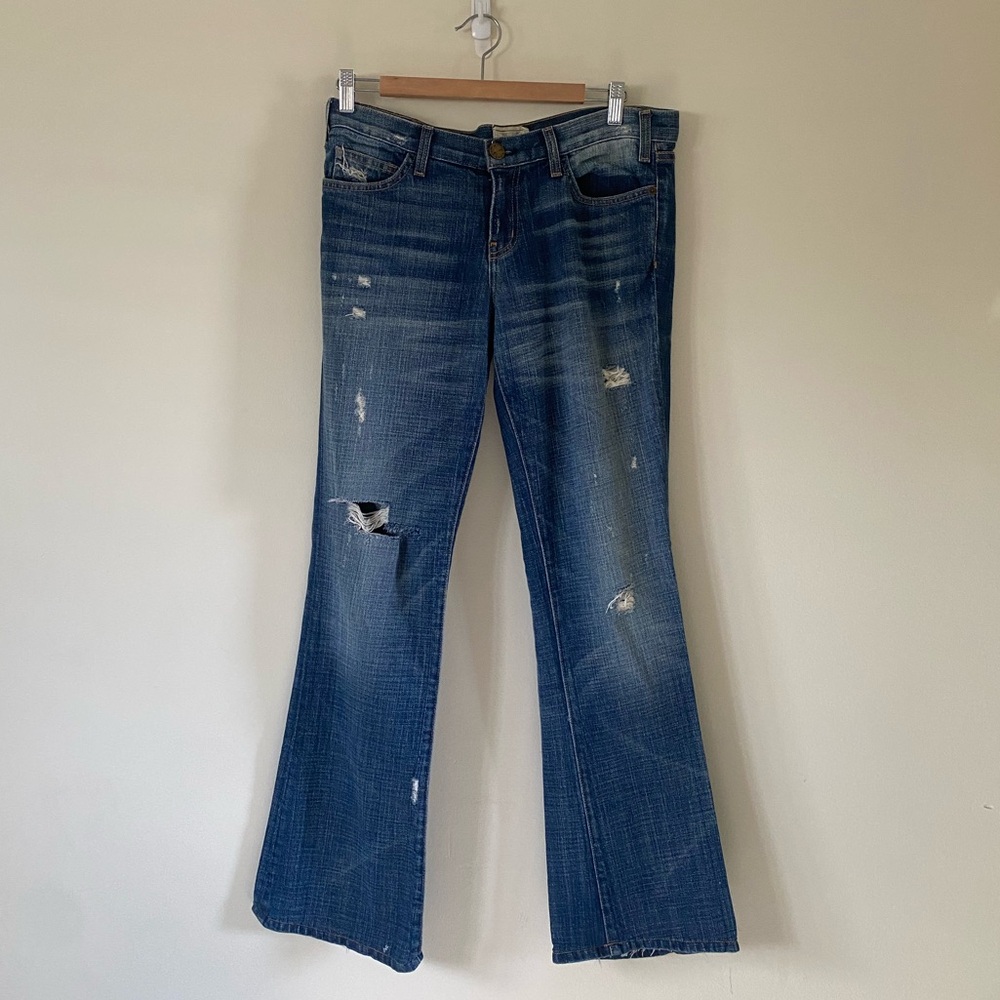 Current Elliot Cowboy Super Vintage Destroy Bootcut Jeans 29